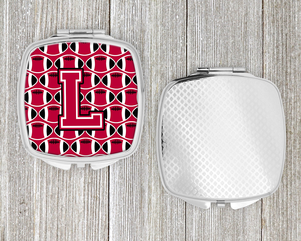 Letter L Football Crimson and White Compact Mirror CJ1079-LSCM by Caroline's Treasures