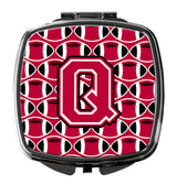 Letter Q Football Crimson and White Compact Mirror CJ1079-QSCM by Caroline's Treasures