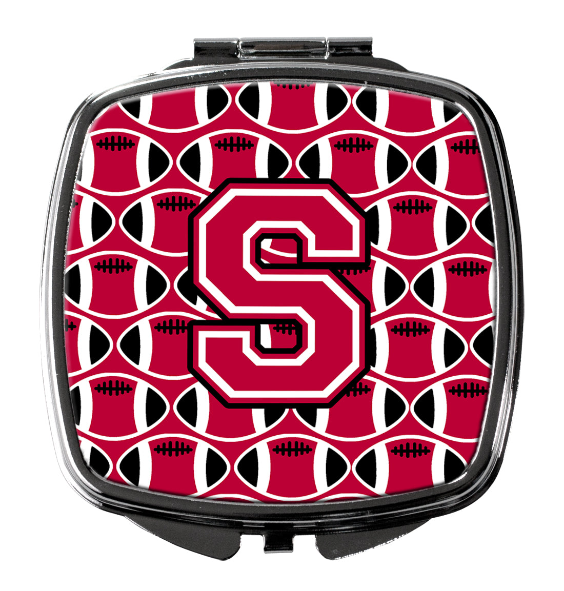 Letter S Football Crimson and White Compact Mirror CJ1079-SSCM by Caroline's Treasures