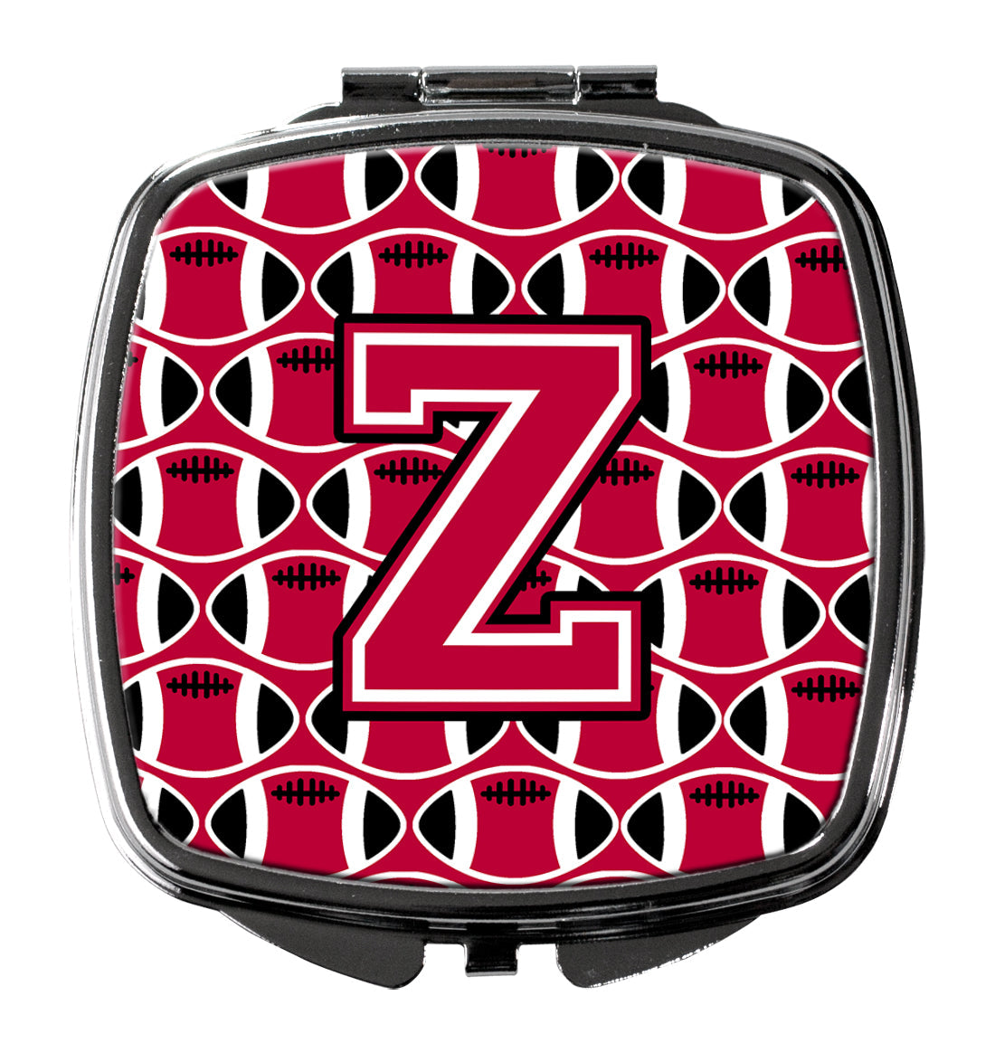 Letter Z Football Crimson and White Compact Mirror CJ1079-ZSCM by Caroline's Treasures