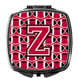 Letter Z Football Crimson and White Compact Mirror CJ1079-ZSCM by Caroline's Treasures