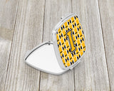 Letter I Football Black, Old Gold and White Compact Mirror CJ1080-ISCM by Caroline's Treasures