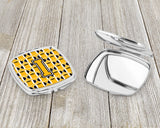 Letter I Football Black, Old Gold and White Compact Mirror CJ1080-ISCM by Caroline's Treasures