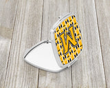 Letter M Football Black, Old Gold and White Compact Mirror CJ1080-MSCM by Caroline's Treasures