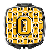 Letter O Football Black, Old Gold and White Compact Mirror CJ1080-OSCM by Caroline's Treasures