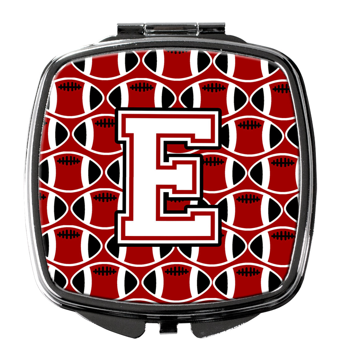 Letter E Football Cardinal and White Compact Mirror CJ1082-ESCM by Caroline's Treasures