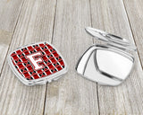 Letter F Football Cardinal and White Compact Mirror CJ1082-FSCM by Caroline's Treasures