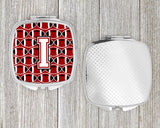 Letter I Football Cardinal and White Compact Mirror CJ1082-ISCM by Caroline's Treasures