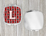 Letter L Football Cardinal and White Compact Mirror CJ1082-LSCM by Caroline's Treasures