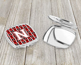 Letter N Football Cardinal and White Compact Mirror CJ1082-NSCM by Caroline's Treasures