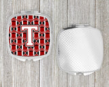 Letter T Football Cardinal and White Compact Mirror CJ1082-TSCM by Caroline's Treasures