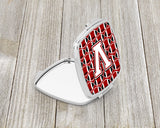 Letter V Football Cardinal and White Compact Mirror CJ1082-VSCM by Caroline's Treasures