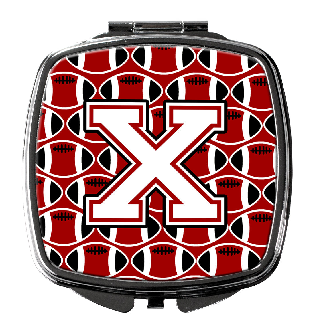 Letter X Football Cardinal and White Compact Mirror CJ1082-XSCM by Caroline's Treasures