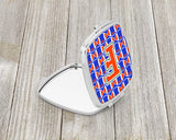 Letter F Football Green, Blue and Orange Compact Mirror CJ1083-FSCM by Caroline's Treasures