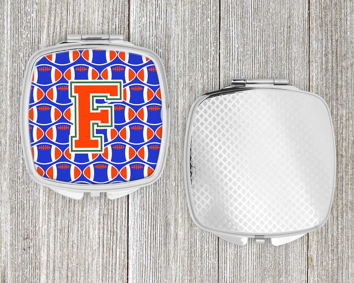 Letter F Football Green, Blue and Orange Compact Mirror CJ1083-FSCM by Caroline's Treasures