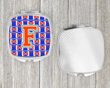 Letter F Football Green, Blue and Orange Compact Mirror CJ1083-FSCM by Caroline's Treasures