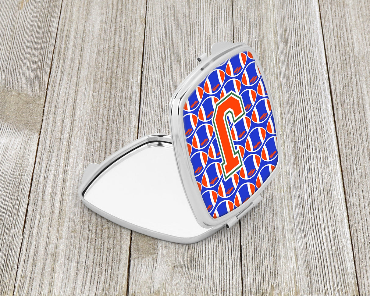 Letter J Football Green, Blue and Orange Compact Mirror CJ1083-JSCM by Caroline's Treasures