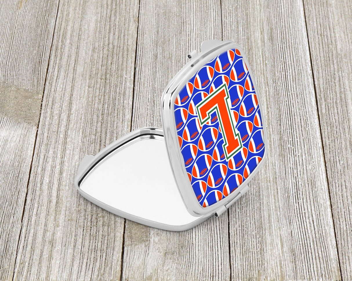 Letter L Football Green, Blue and Orange Compact Mirror CJ1083-LSCM by Caroline's Treasures