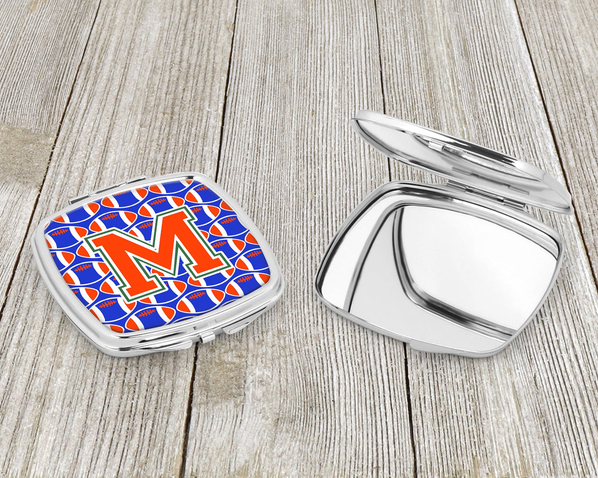 Letter M Football Green, Blue and Orange Compact Mirror CJ1083-MSCM by Caroline's Treasures