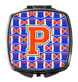 Letter P Football Green, Blue and Orange Compact Mirror CJ1083-PSCM by Caroline's Treasures