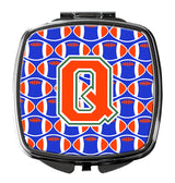 Letter Q Football Green, Blue and Orange Compact Mirror CJ1083-QSCM by Caroline's Treasures