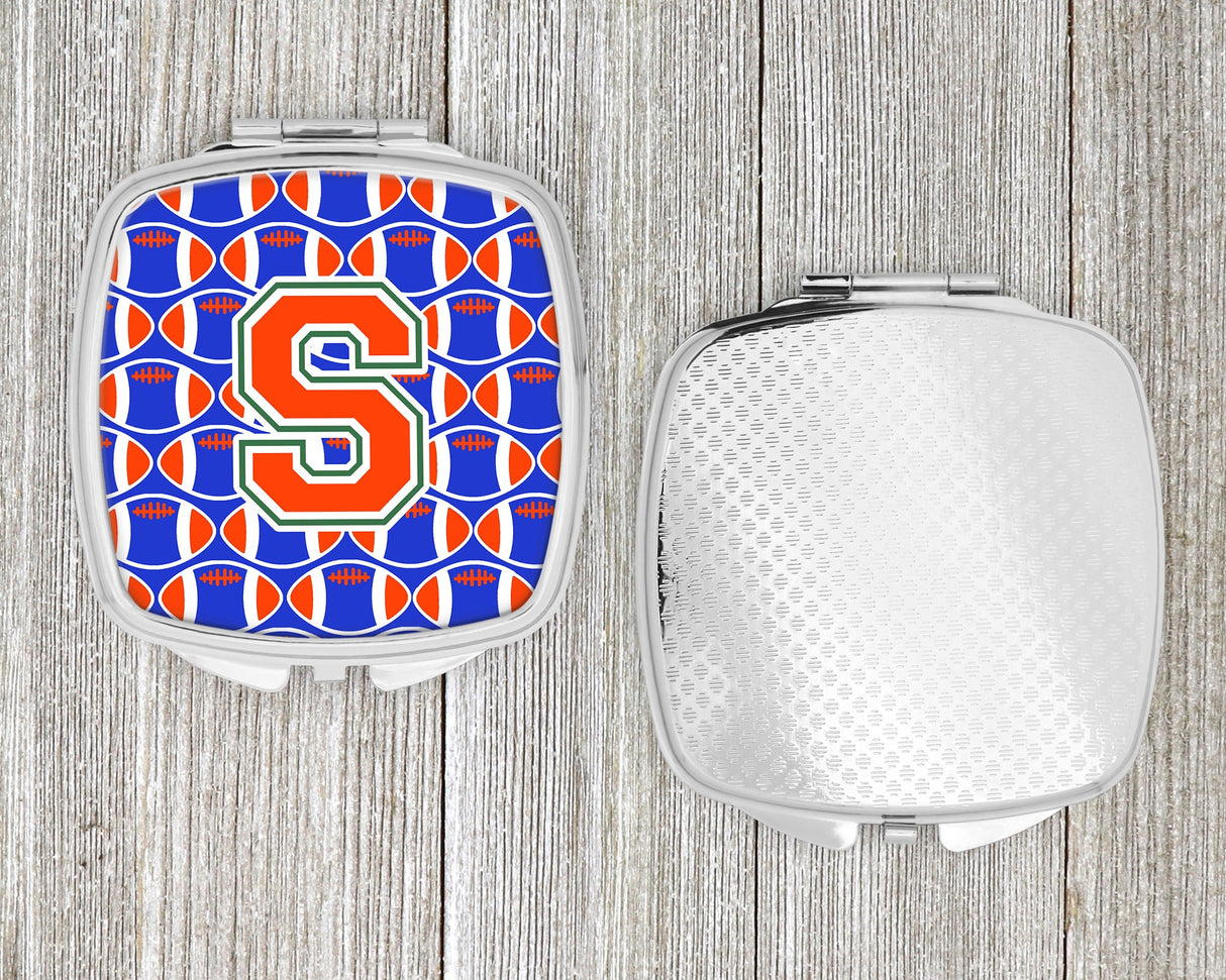 Letter S Football Green, Blue and Orange Compact Mirror CJ1083-SSCM by Caroline's Treasures