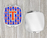 Letter T Football Green, Blue and Orange Compact Mirror CJ1083-TSCM by Caroline's Treasures