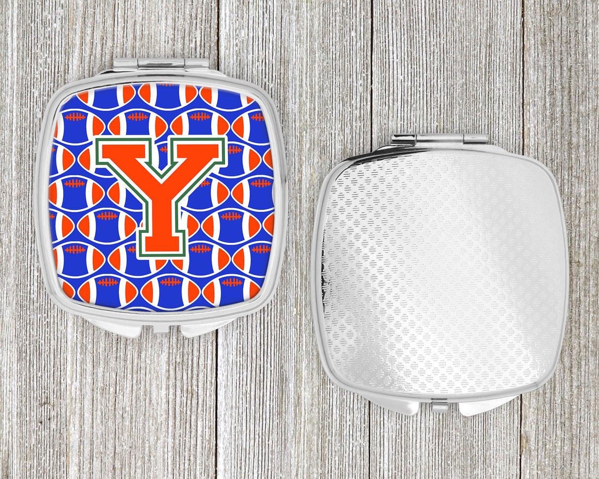 Letter Y Football Green, Blue and Orange Compact Mirror CJ1083-YSCM by Caroline's Treasures