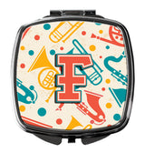 Letter F Retro Teal Orange Musical Instruments Initial Compact Mirror CJ2001-FSCM by Caroline's Treasures