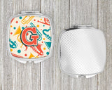 Letter G Retro Teal Orange Musical Instruments Initial Compact Mirror CJ2001-GSCM by Caroline's Treasures