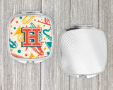 Letter H Retro Teal Orange Musical Instruments Initial Compact Mirror CJ2001-HSCM by Caroline's Treasures