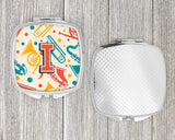 Letter I Retro Teal Orange Musical Instruments Initial Compact Mirror CJ2001-ISCM by Caroline's Treasures