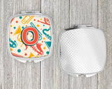 Letter O Retro Teal Orange Musical Instruments Initial Compact Mirror CJ2001-OSCM by Caroline's Treasures