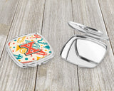 Letter X Retro Teal Orange Musical Instruments Initial Compact Mirror CJ2001-XSCM by Caroline's Treasures