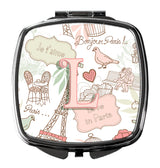 Letter L Love in Paris Pink Compact Mirror CJ2002-LSCM by Caroline's Treasures