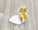 Letter J Floral Mustard and Green Compact Mirror CJ2003-JSCM by Caroline's Treasures