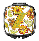 Letter Z Floral Mustard and Green Compact Mirror CJ2003-ZSCM by Caroline's Treasures