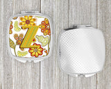 Letter Z Floral Mustard and Green Compact Mirror CJ2003-ZSCM by Caroline's Treasures