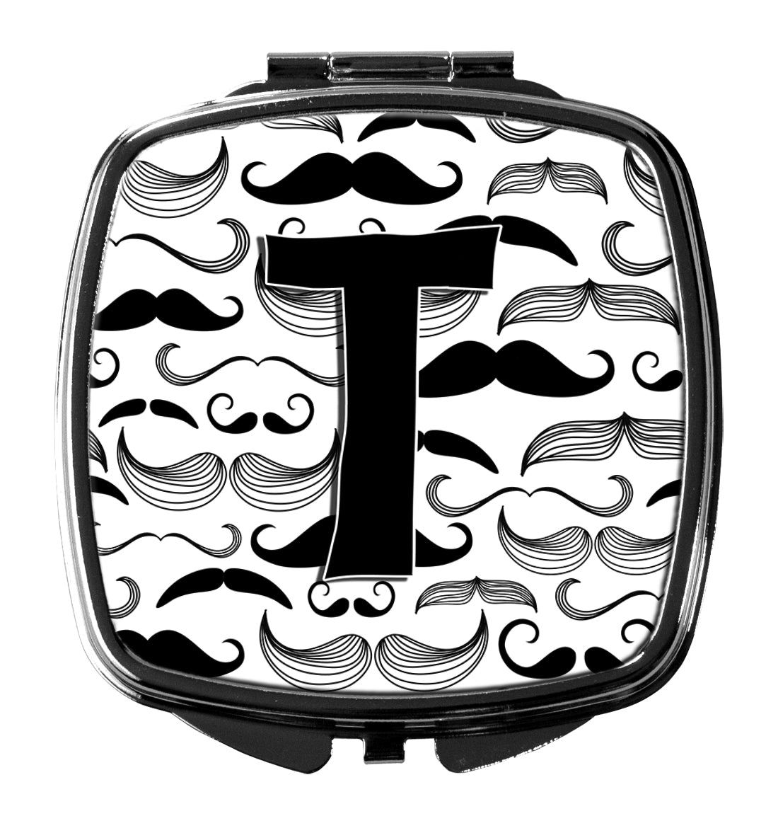 Letter T Moustache Initial Compact Mirror CJ2009-TSCM by Caroline's Treasures