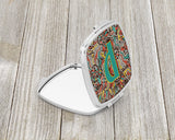 Letter P Retro Tribal Alphabet Initial Compact Mirror CJ2013-PSCM by Caroline's Treasures