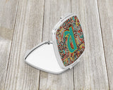 Letter R Retro Tribal Alphabet Initial Compact Mirror CJ2013-RSCM by Caroline's Treasures