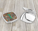 Letter T Retro Tribal Alphabet Initial Compact Mirror CJ2013-TSCM by Caroline's Treasures