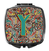 Letter Y Retro Tribal Alphabet Initial Compact Mirror CJ2013-YSCM by Caroline's Treasures