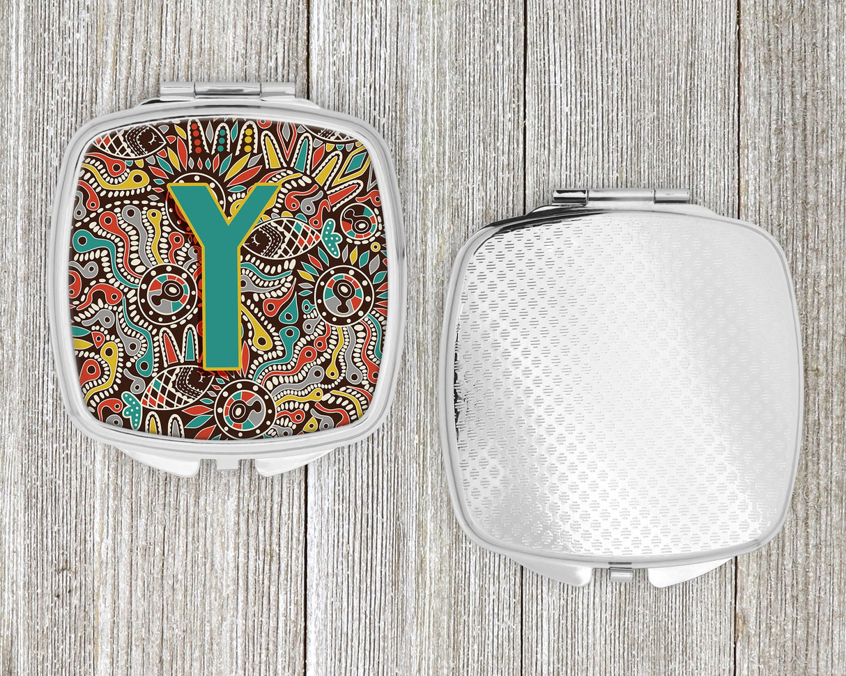 Letter Y Retro Tribal Alphabet Initial Compact Mirror CJ2013-YSCM by Caroline's Treasures