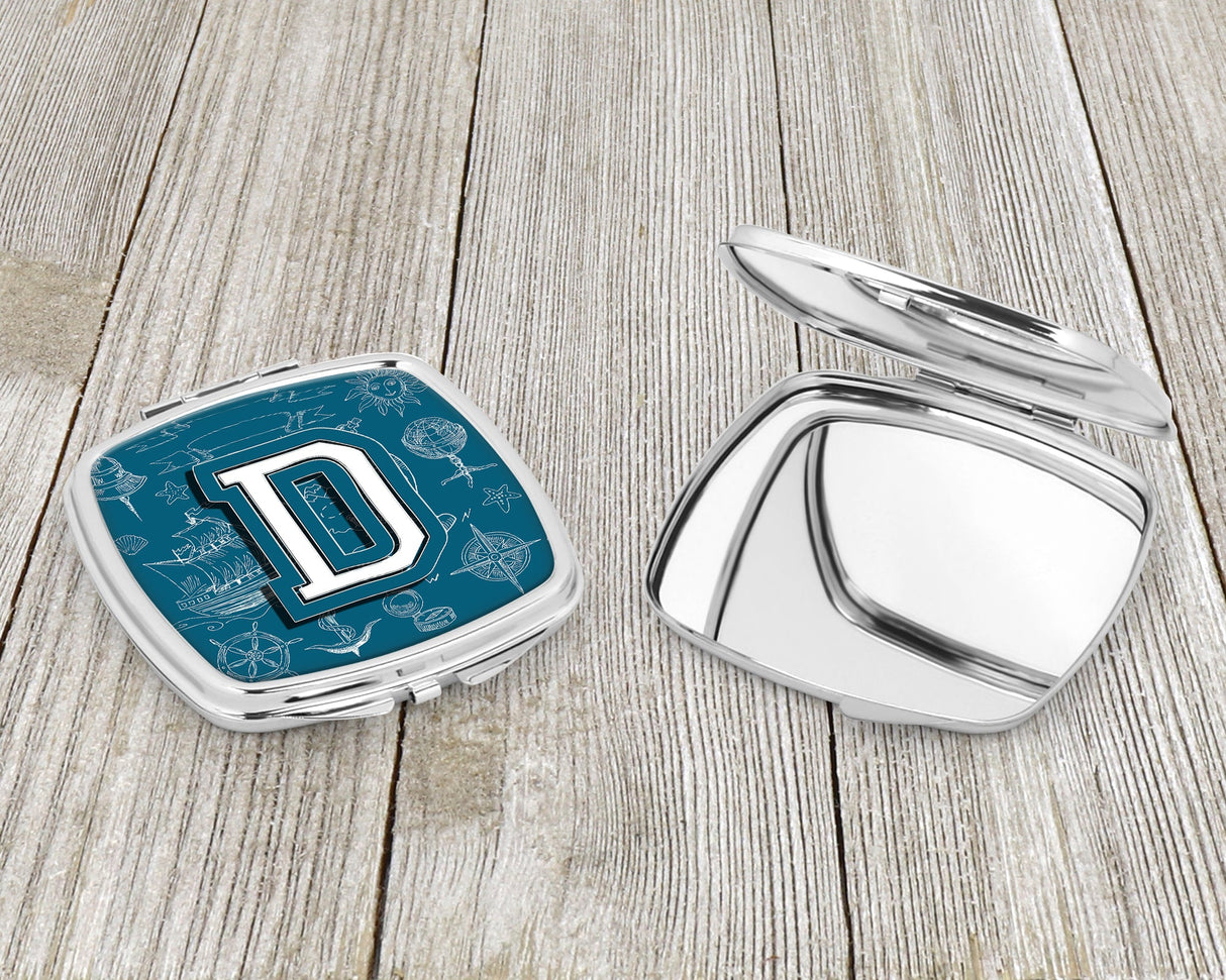 Letter D Sea Doodles Initial Alphabet Compact Mirror CJ2014-DSCM by Caroline's Treasures