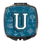 Letter U Sea Doodles Initial Alphabet Compact Mirror CJ2014-USCM by Caroline's Treasures