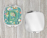 Letter D Circle Circle Teal Initial Alphabet Compact Mirror CJ2015-DSCM by Caroline's Treasures