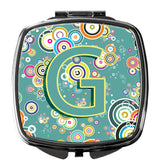 Letter G Circle Circle Teal Initial Alphabet Compact Mirror CJ2015-GSCM by Caroline's Treasures