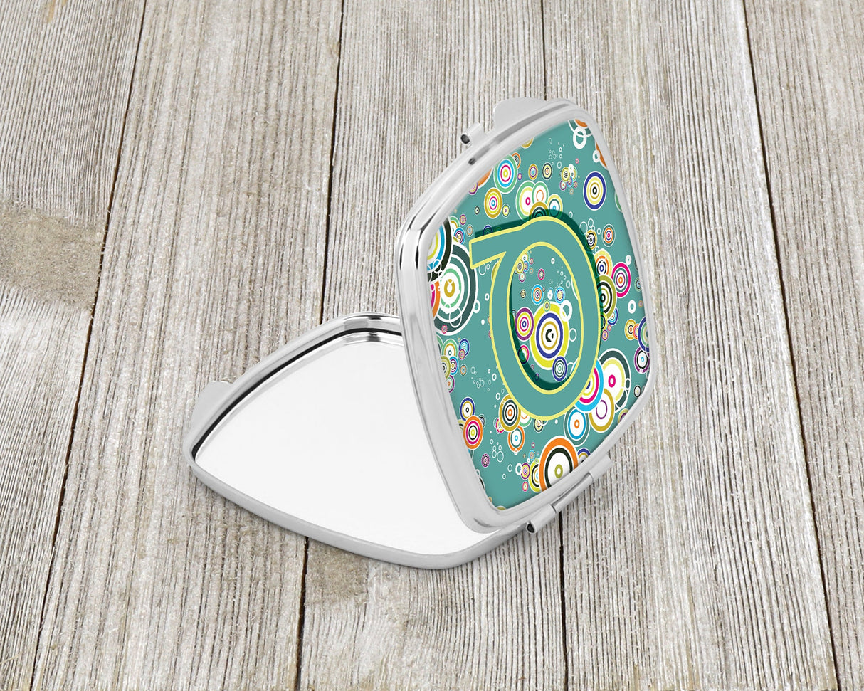 Letter Q Circle Circle Teal Initial Alphabet Compact Mirror CJ2015-QSCM by Caroline's Treasures