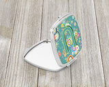 Letter U Circle Circle Teal Initial Alphabet Compact Mirror CJ2015-USCM by Caroline's Treasures